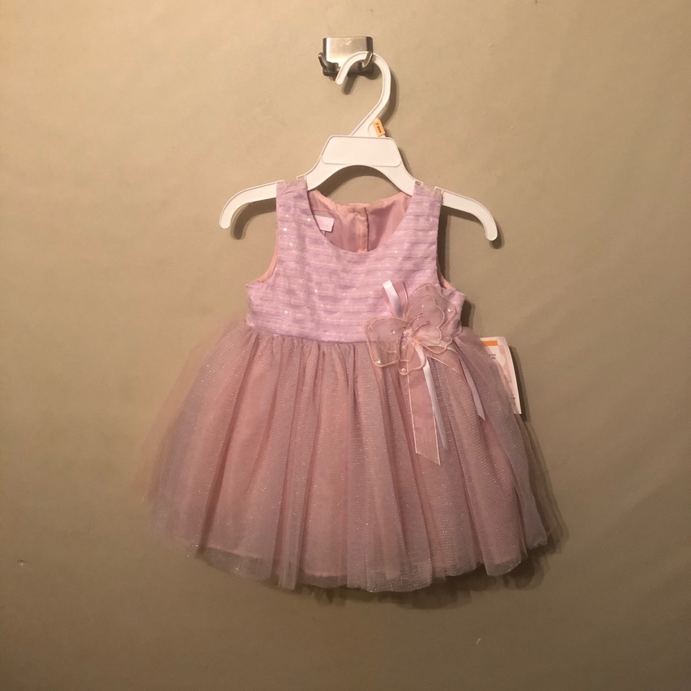 Bonnie Baby 12 month Dress Pink Sequins